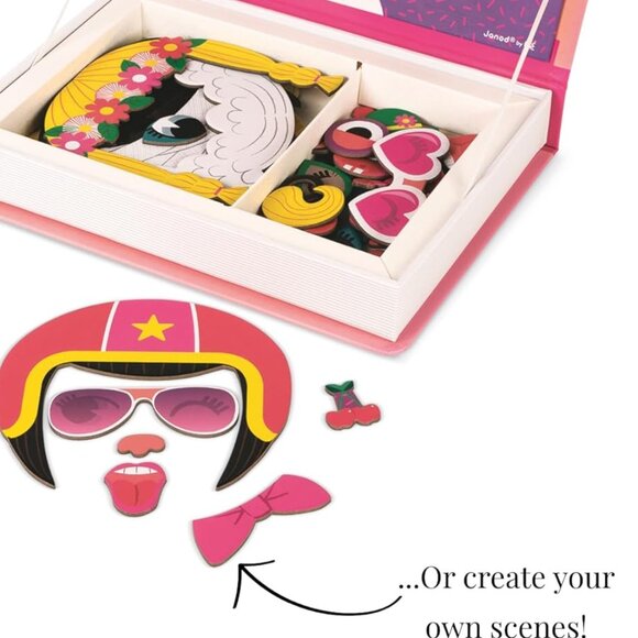 New Sealed Janod Magneti’Book Girl’s Crazy Faces-3-8 Years - Picture 10 of 14